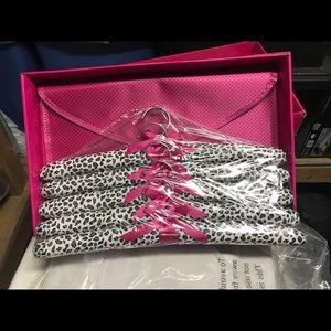 Lingerie hangers with pink canvas pouch